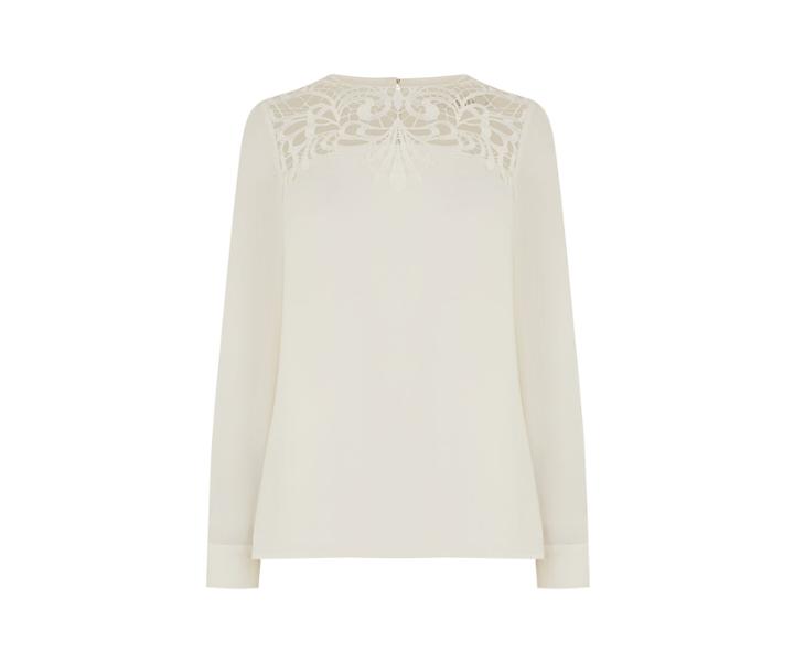 Oasis Lace Trim Victoriana Top