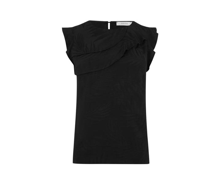Oasis Jacquard Frill Shell Top