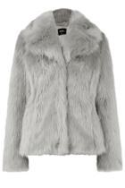 Oasis Grey Fur Collared Coat
