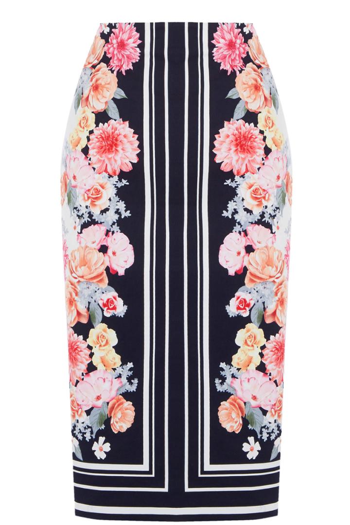 Oasis Scarf Floral Pencil Skirt