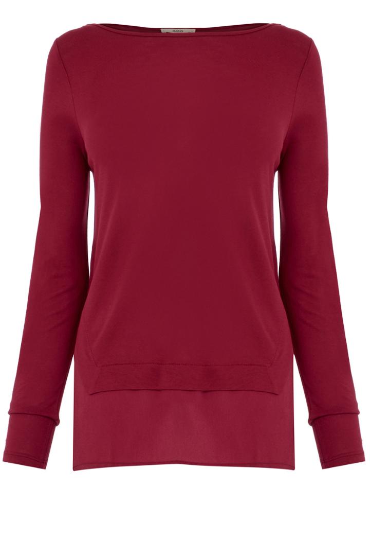 Oasis Chiffon Hem Top