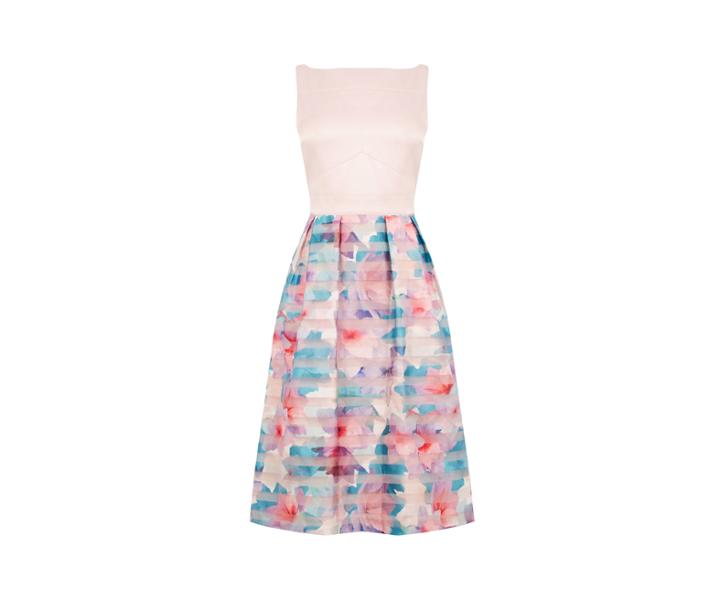Oasis Digital Organza Midi Dress