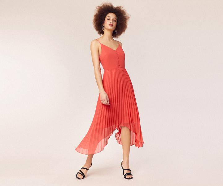 Oasis Cami Pleated Midi Dress