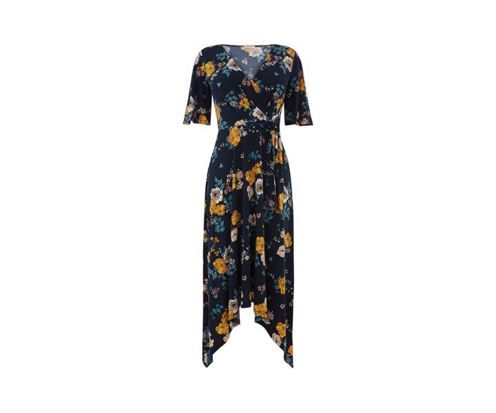 Oasis Bram Print Hanky Hem Dress
