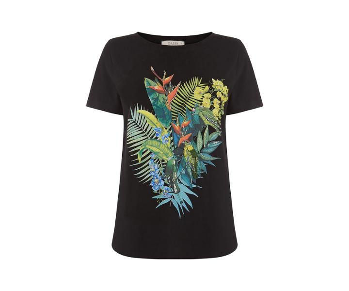 Oasis Embellished Parrot Tee