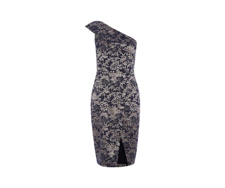 Oasis Jacquard One Shoulder Dress