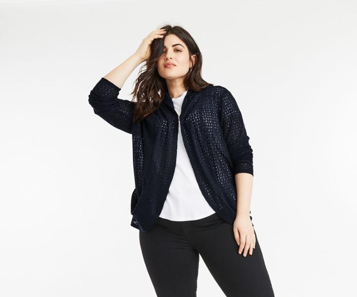 Oasis Curve Lace Drape Cardi