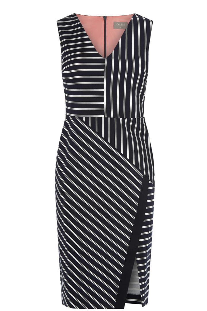 Oasis Stripe Wrap Pencil Dress