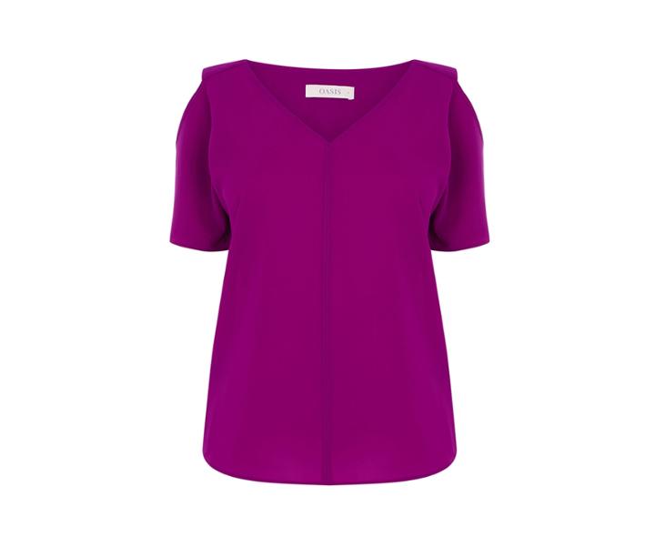 Oasis Fluted Cold Shoulder Top