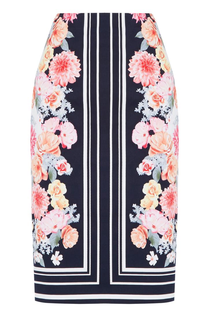 Oasis Petite Scarf Floral Skirt