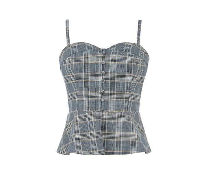 Oasis Summer Check Corset Top