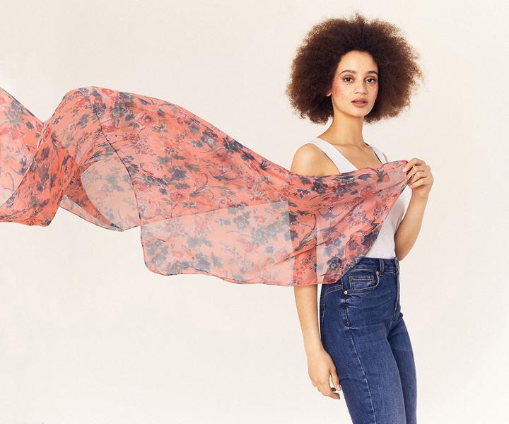 Oasis Meadow Floral Print Scarf