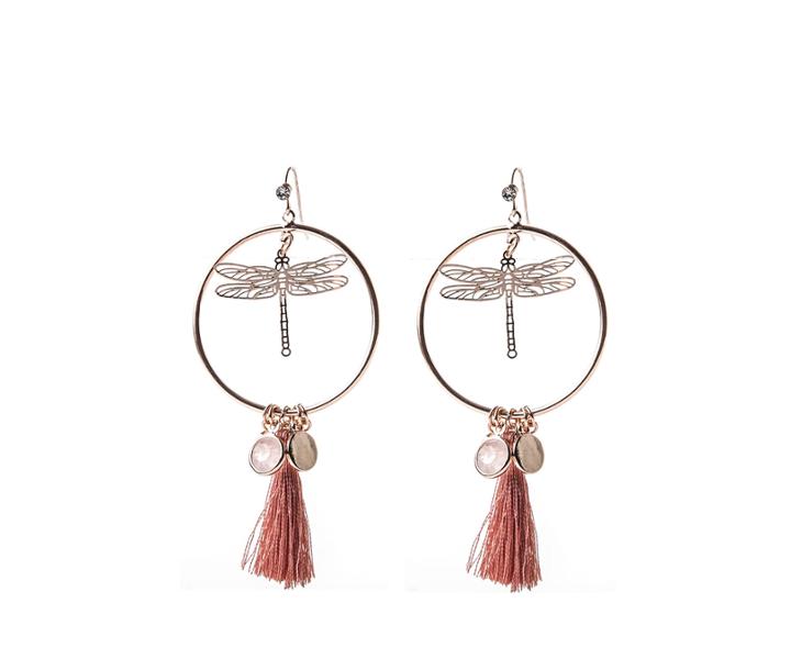 Oasis Dragonfly Charm Hoops
