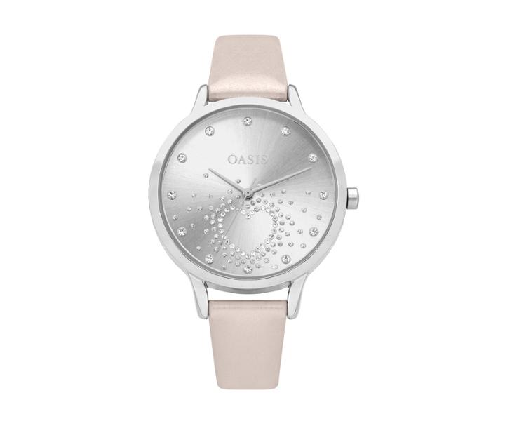 Oasis Silver Tone Heart Watch