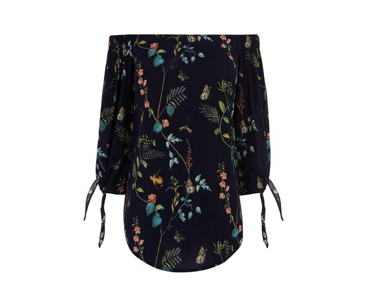 Oasis Fitzwilliam Tie Sleeve Bardot