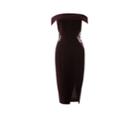 Oasis Long Velvet Bardot Pencil Dres