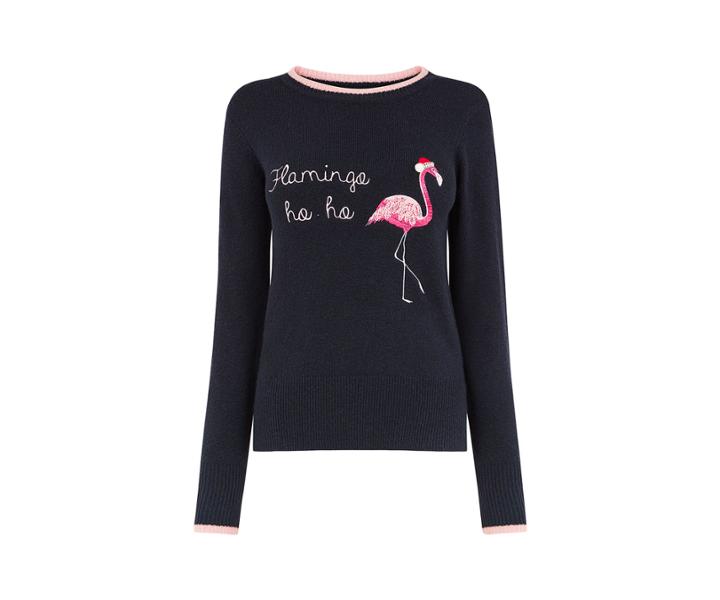 Oasis Orla Flamingo Christmas Jumper