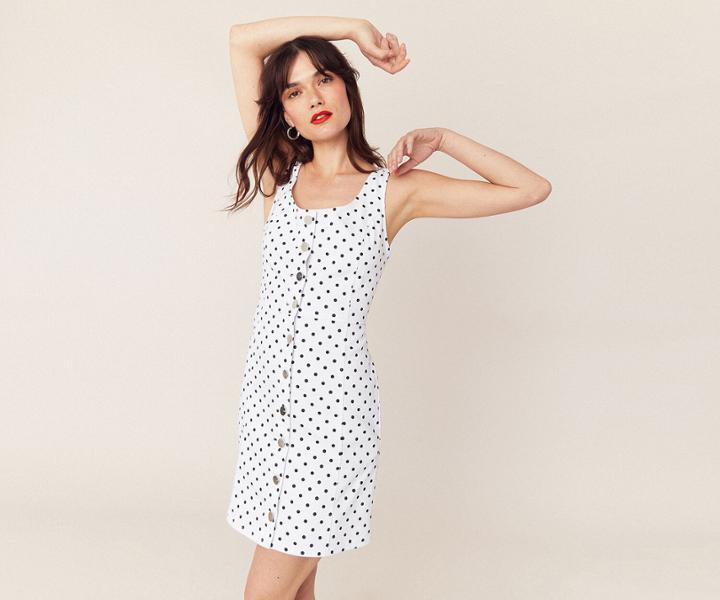 Oasis Spot Button Mini Dress