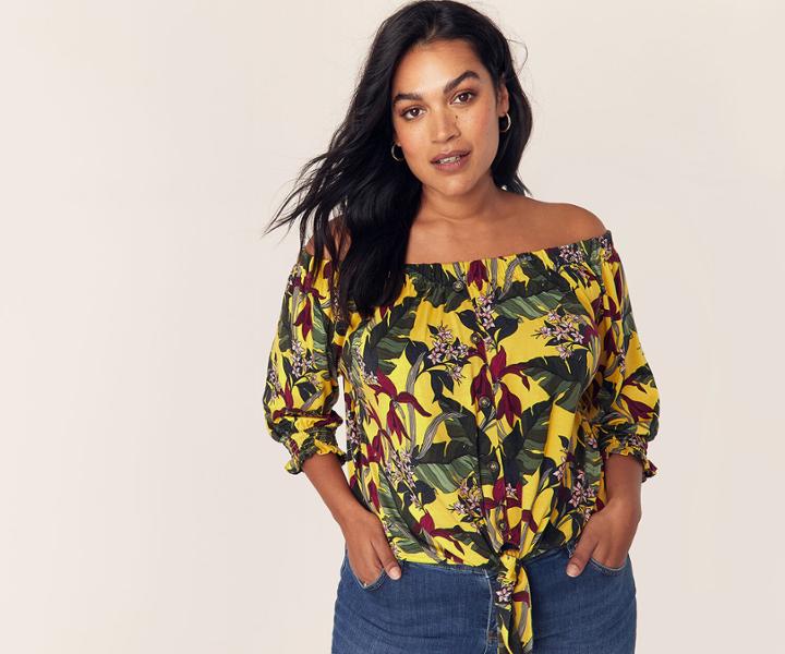 Oasis Curve Floral Bardot Top