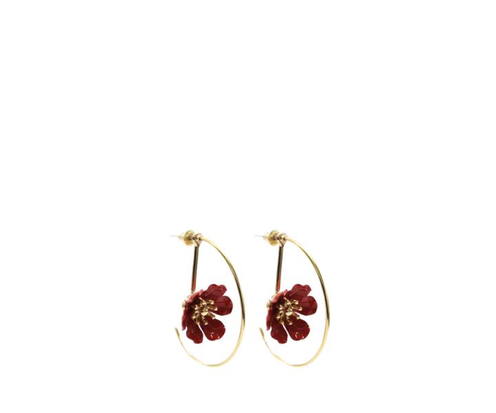 Oasis Floral Hoop Earrings