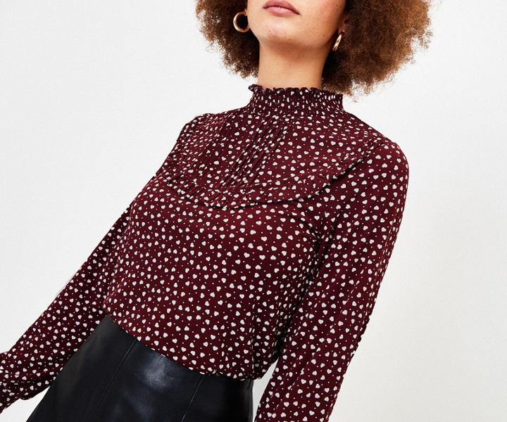 Oasis Heart Ruffle Blouse