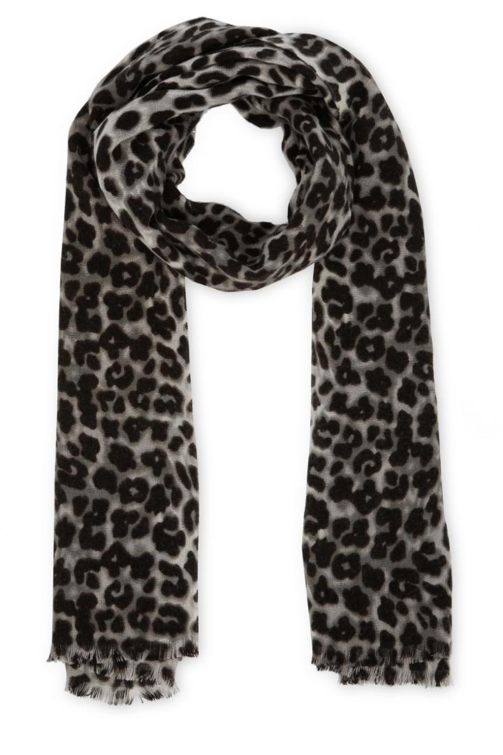 Oasis Grey Leopard Scarf