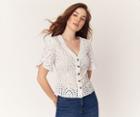 Oasis Broderie Button Top