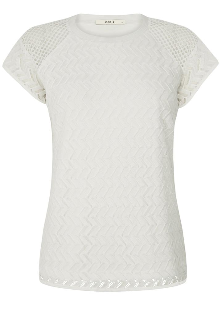 Oasis Chevron Lace Tee