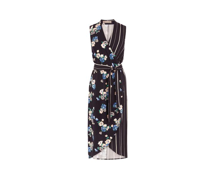 Oasis Long Floral Stripe Dress