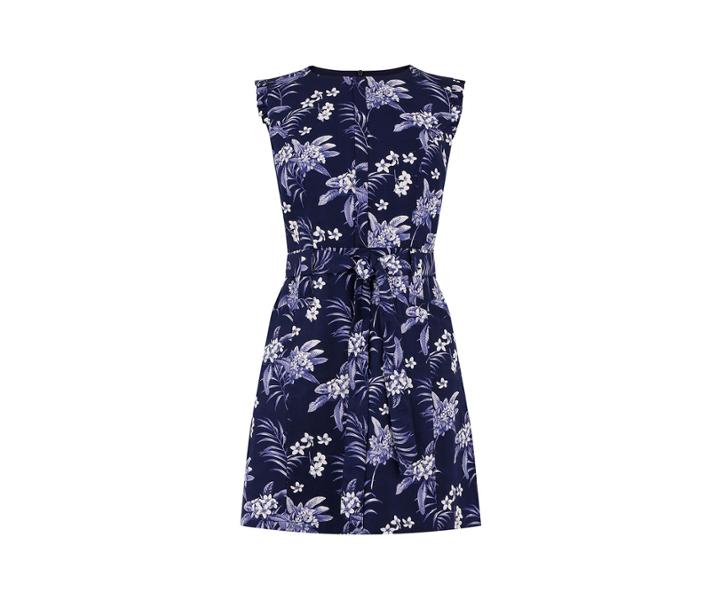 Oasis Short Palm Texture Dress