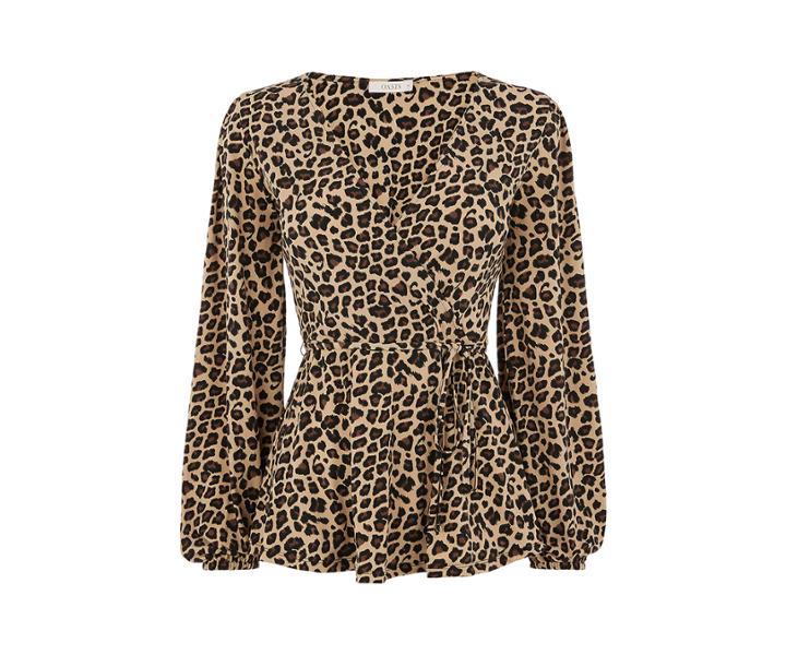 Oasis Animal Crepe Wrap Top