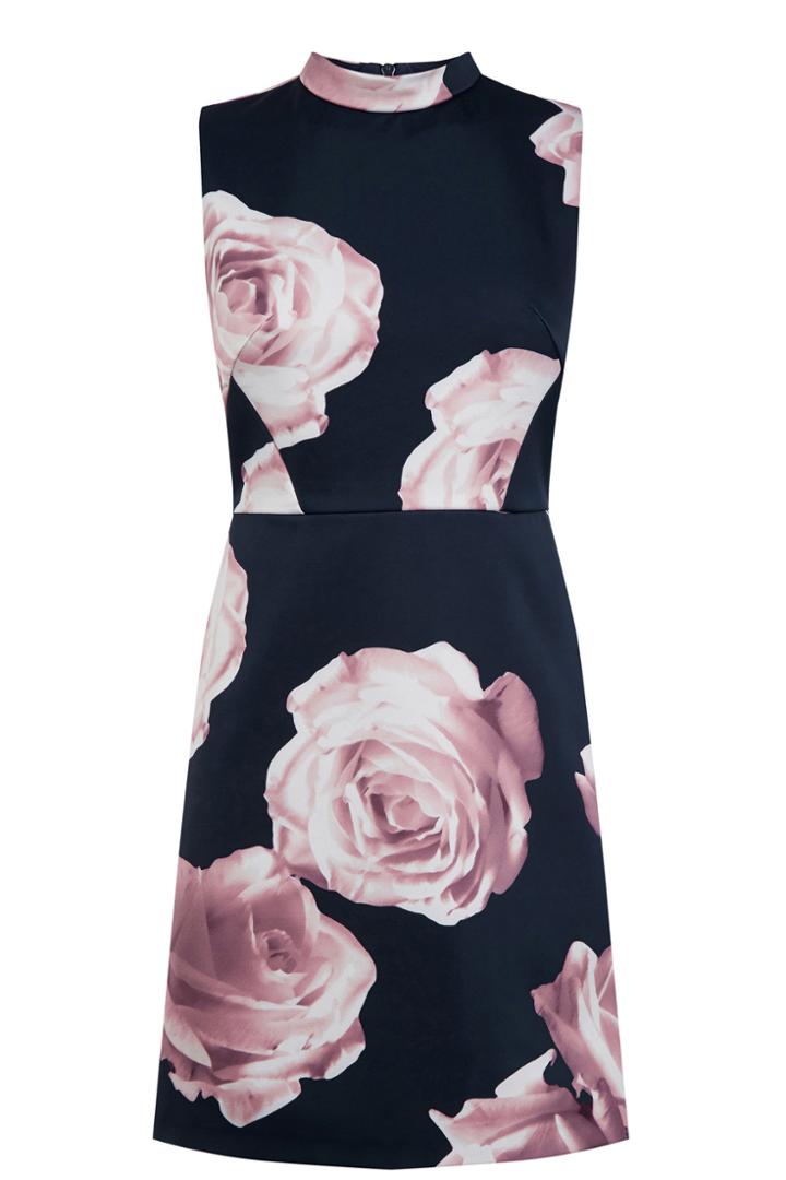 Oasis Rose Print Shift Dress