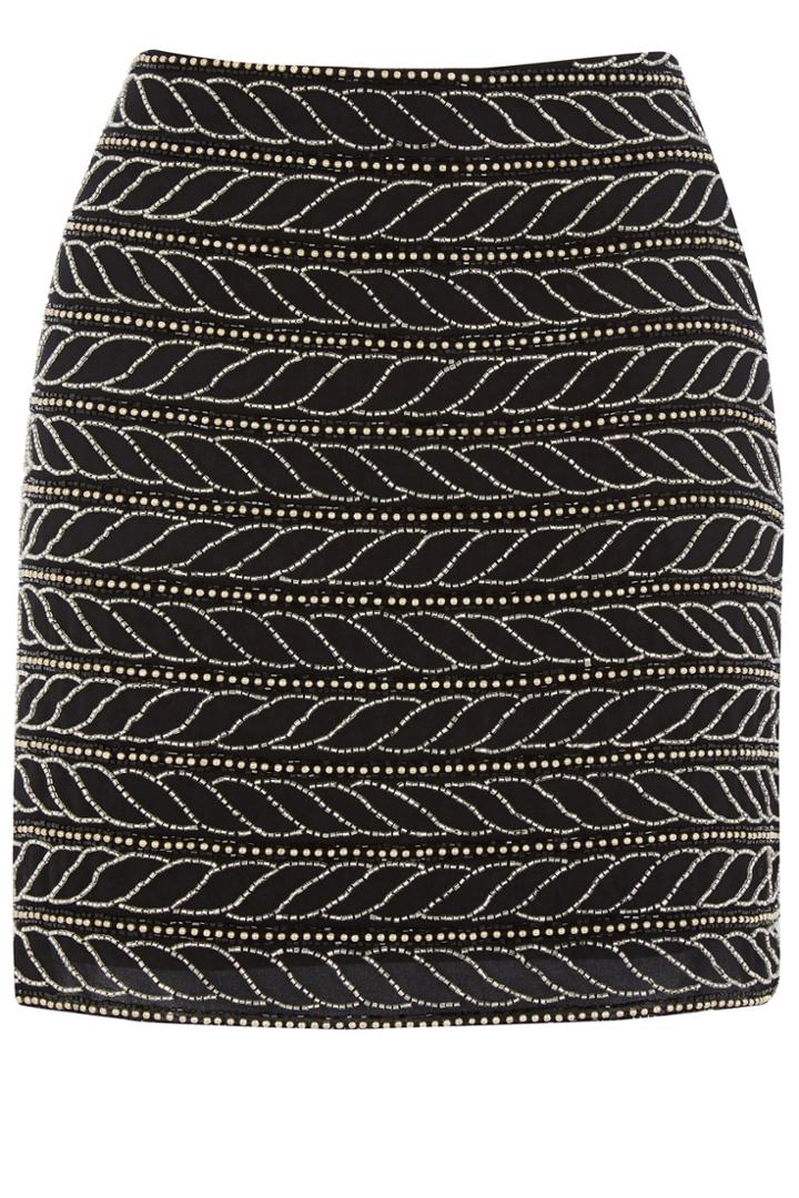 Oasis Stripe Embellished Skirt