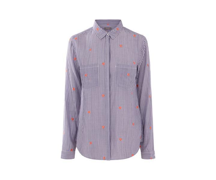 Oasis Embroidered Heart Stripe Shirt