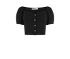 Oasis Button Puff Sleeve Crop Top