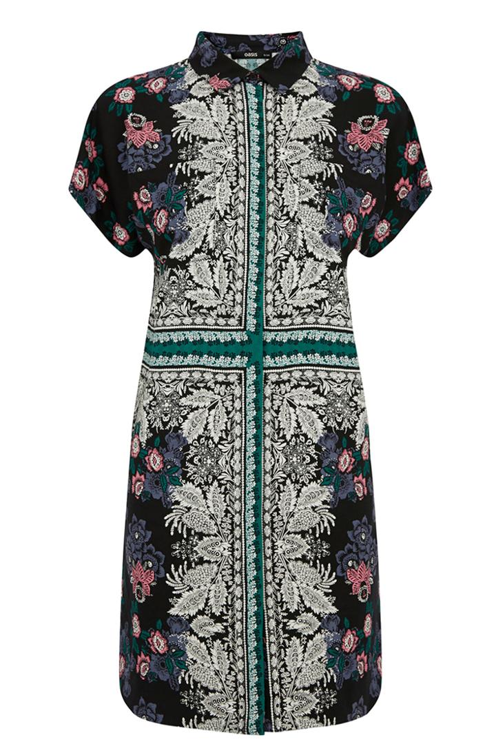 Oasis Scarf Placement Shift Dress