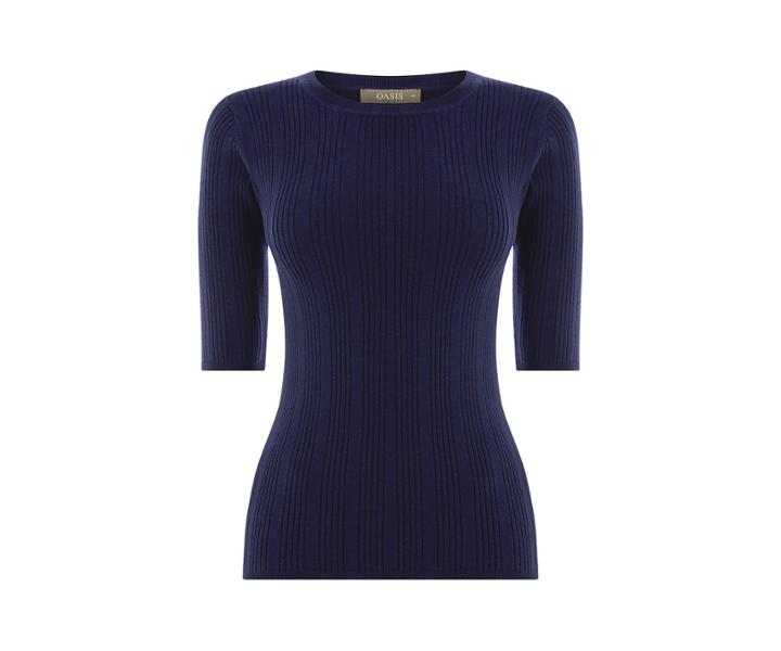 Oasis Riley Rib Crew Neck Top