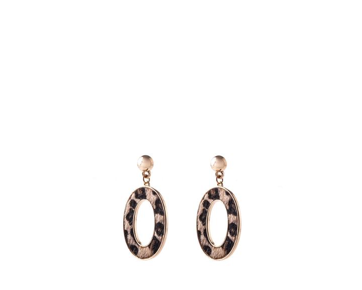 Oasis Leopard Oval Earrings