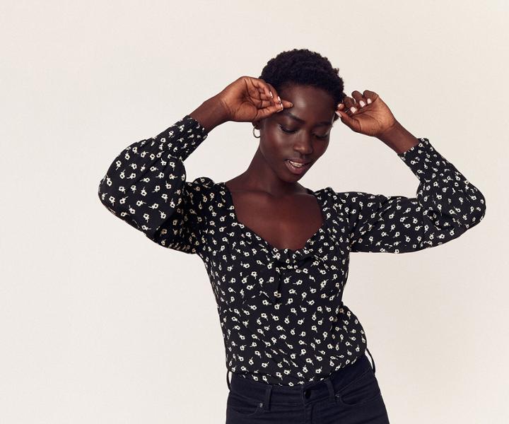 Oasis Floral Tie Front Top
