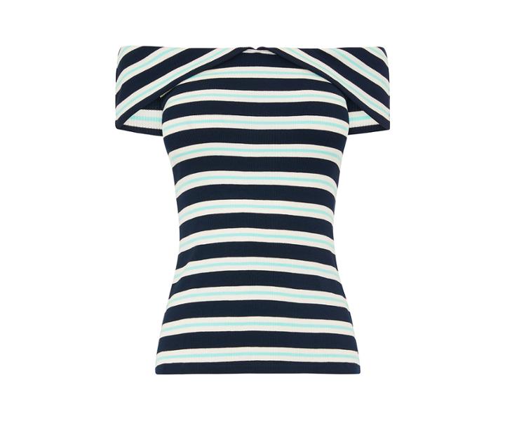 Oasis Clara Stripe Bardot Top