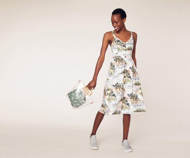 Oasis Scenic Palm Midi Dress