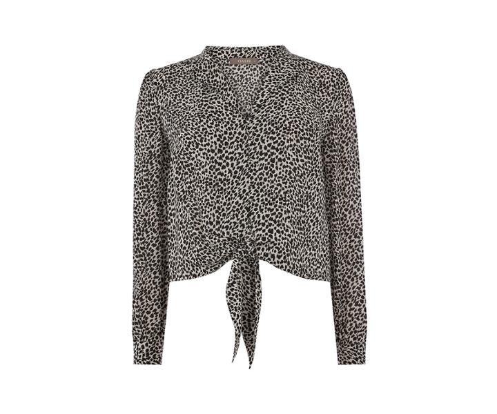 Oasis Animal Tie Front Shirt