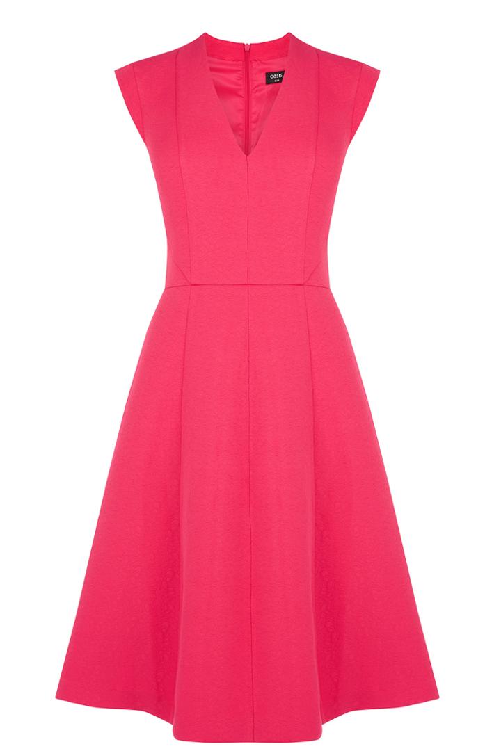 Oasis Jacquard V Neck Skater Ll