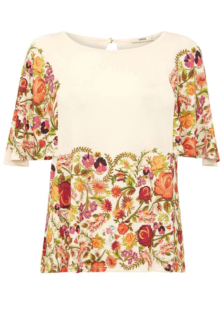 Oasis Embroidered Floral Top