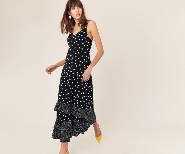 Oasis Spot Tiered Maxi Dress