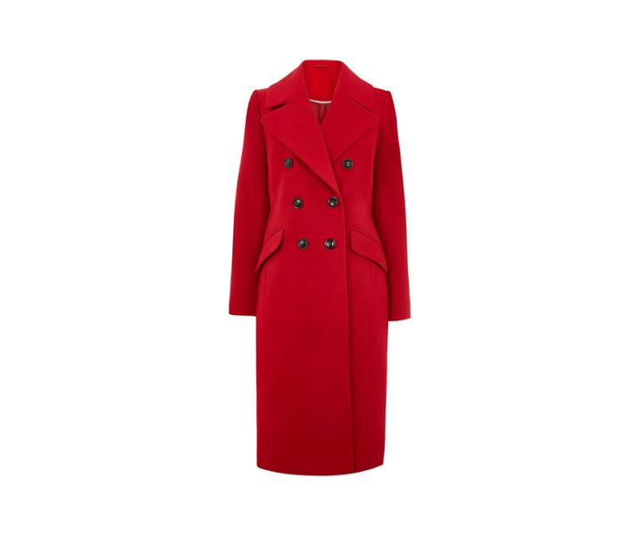 Oasis Alba Red Collar Car Coat