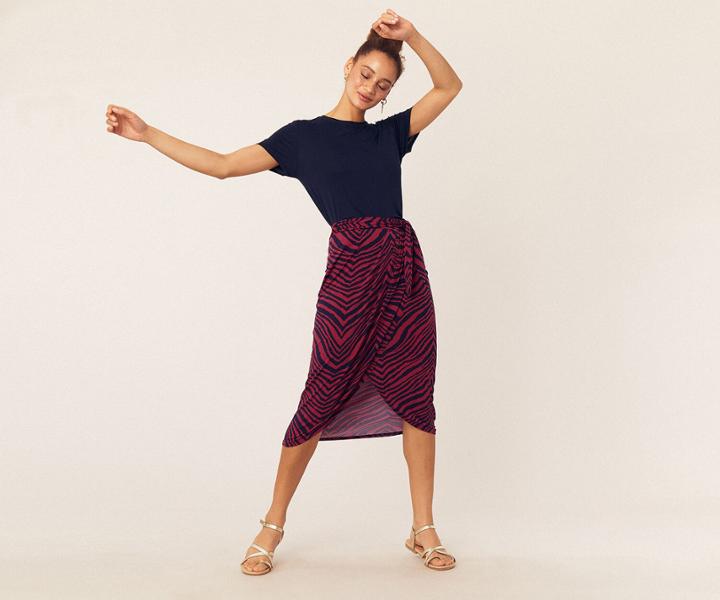 Oasis Tiger Drape Skirt