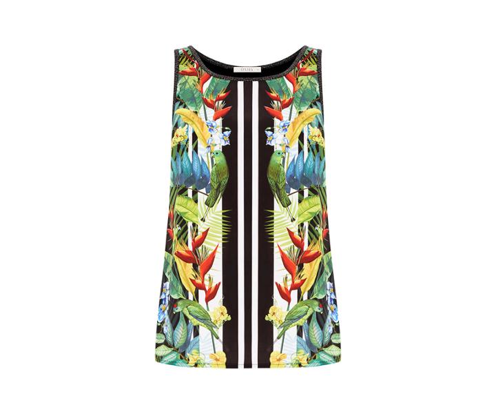 Oasis Tropical Stripe Woven Vest