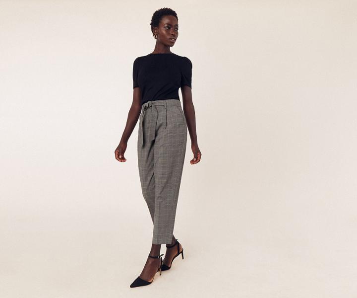 Oasis Checked Peg Trousers