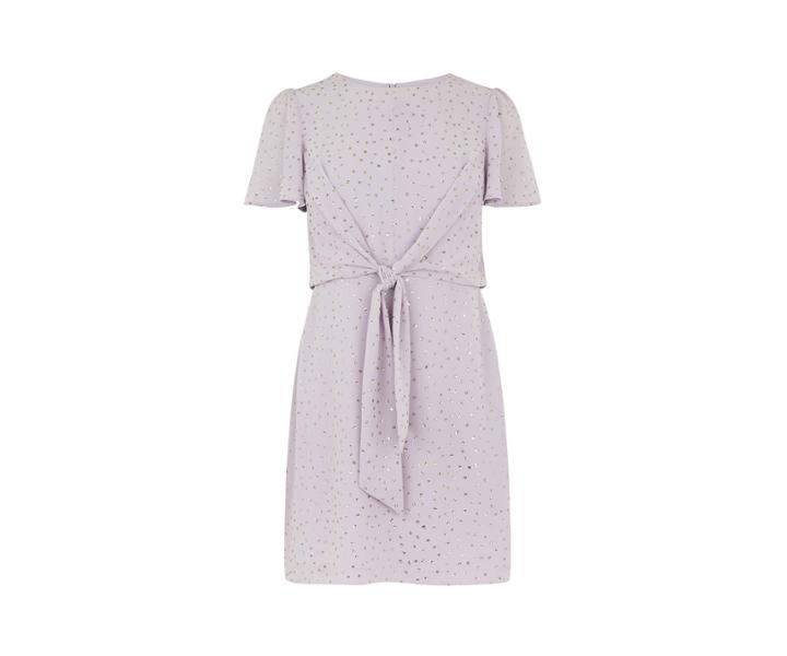 Oasis Glitter Spot Tie Dress